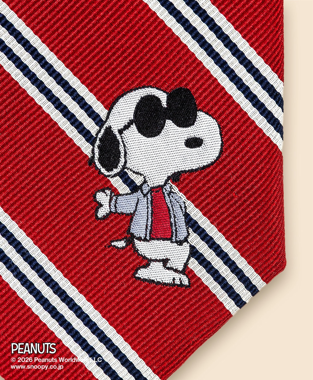 Brooks Brothers × PEANUTS　シルク　スヌーピー＆ウッドストック　ミニ＃BB1ストライプ　レップタイ3