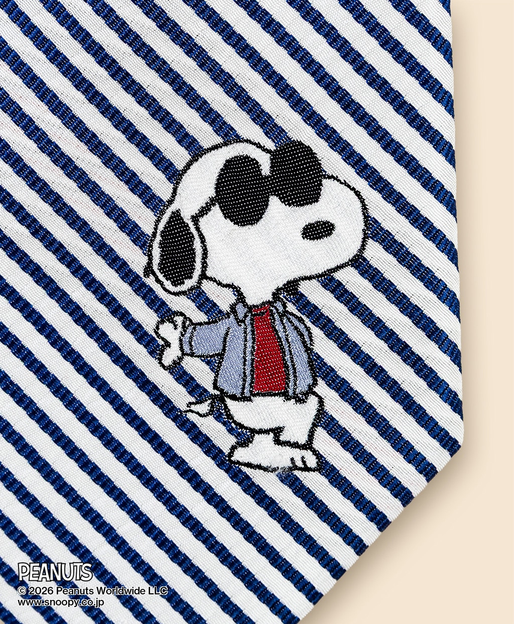 Brooks Brothers × PEANUTS　シルク　シアサッカー　スヌーピー＆ウッドストック　ジャカードタイ3