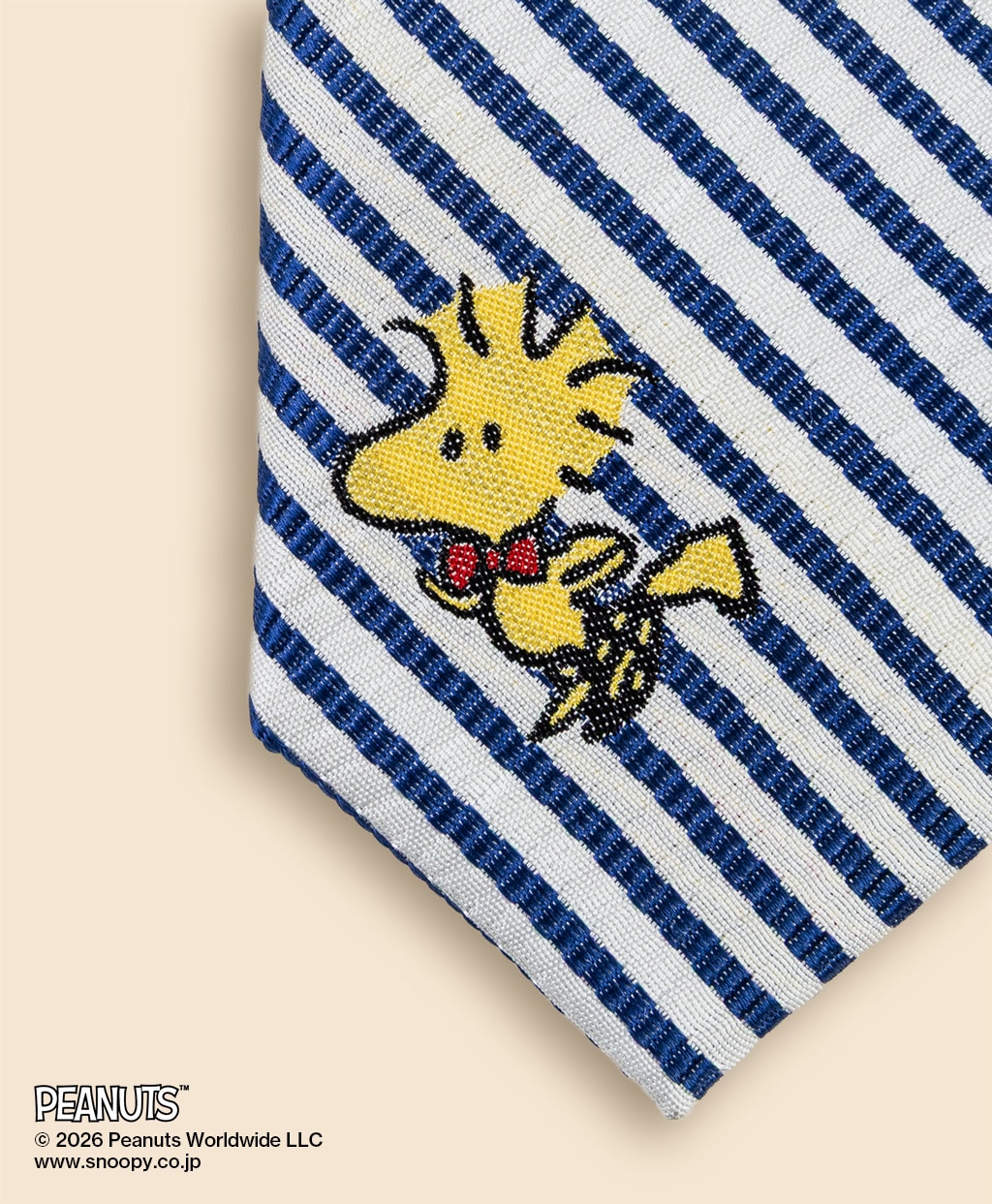 Brooks Brothers × PEANUTS　シルク　シアサッカー　スヌーピー＆ウッドストック　ジャカードタイ4