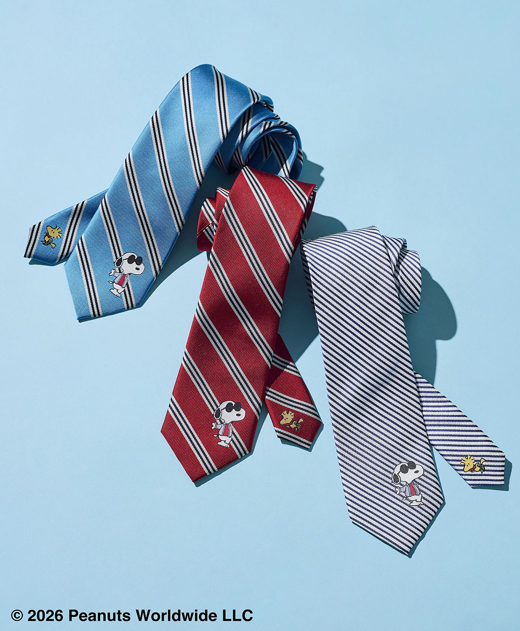 Brooks Brothers × PEANUTS　シルク　シアサッカー　スヌーピー＆ウッドストック　ジャカードタイ5