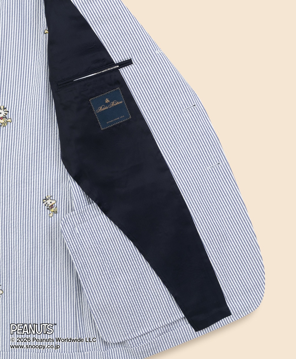 Brooks Brothers × PEANUTS　シアサッカー　ウッドストックエンブロイダリー　段返り３釦ジャケット　Traditional6