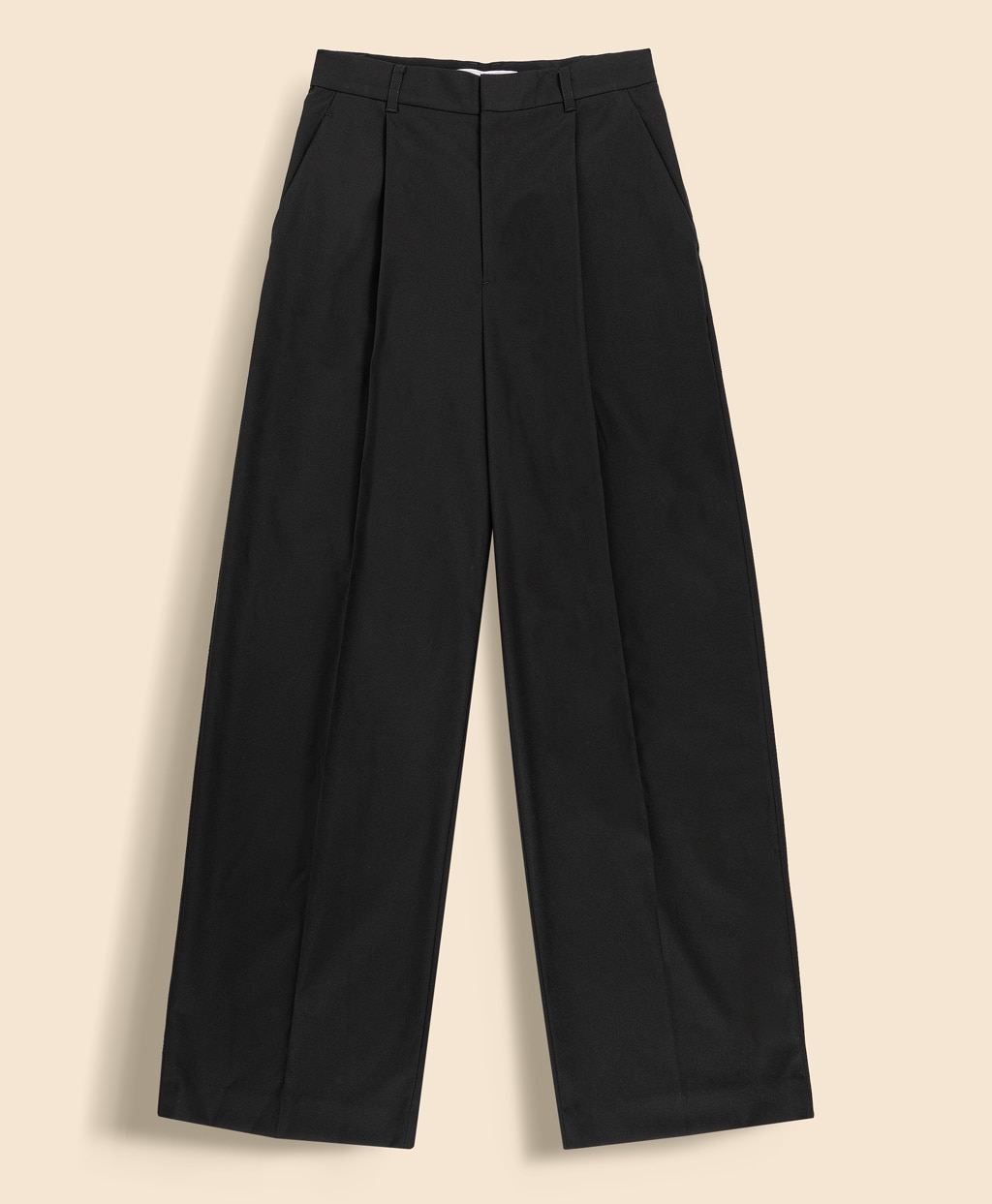 ポリエステルブレンド　プリーテッド　ワイドレッグパンツ1