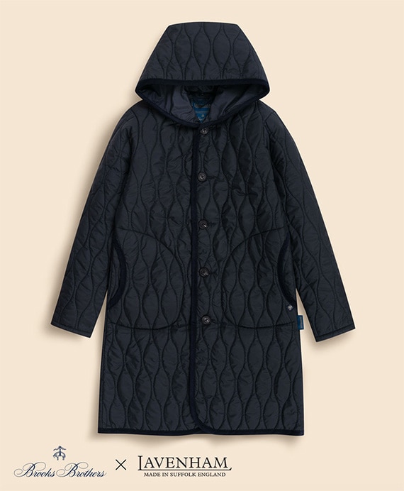 Brooks Brothers×LAVENHAM　ブランドン　キルティングフーデッドコート　Made in UK1