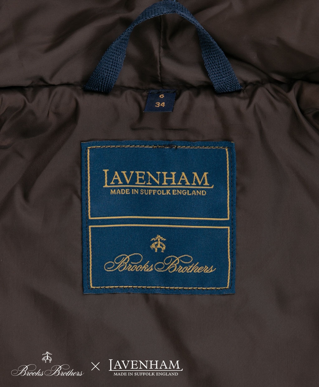 Brooks Brothers×LAVENHAM　ブランドン　キルティングフーデッドコート　Made in UK7
