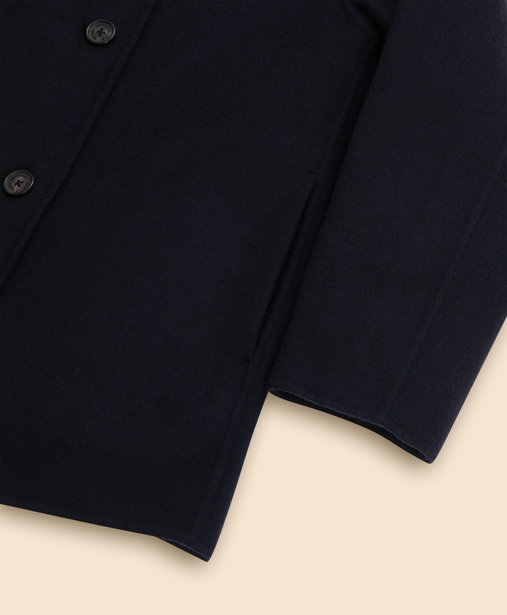 ウール ダブルフェイス ショールカラー ショートコート | Brooks