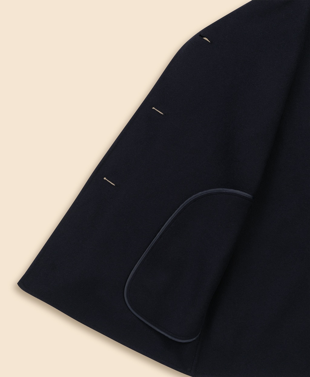 ウール ダブルフェイス ショールカラー ショートコート | Brooks