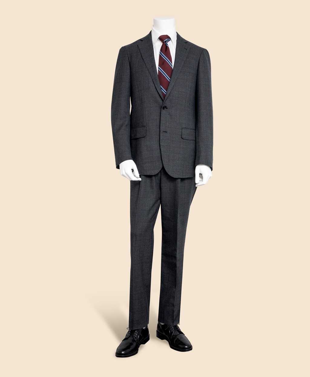 ウールサキソニー　グレンプラッド　シングル2釦アンコンスーツ　Classic　Made by RING JACKET2