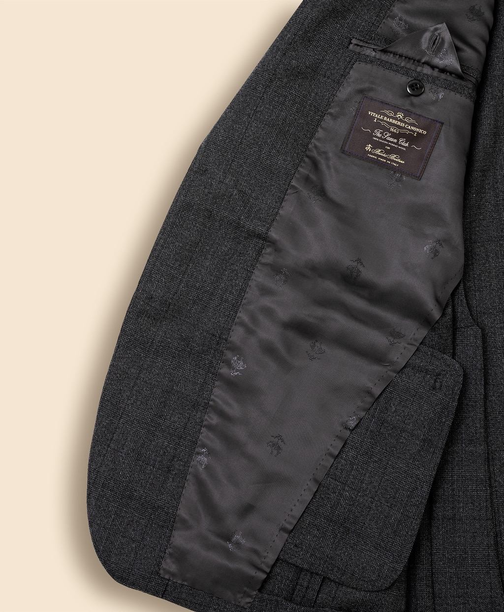 ウールサキソニー　グレンプラッド　シングル2釦アンコンスーツ　Classic　Made by RING JACKET6