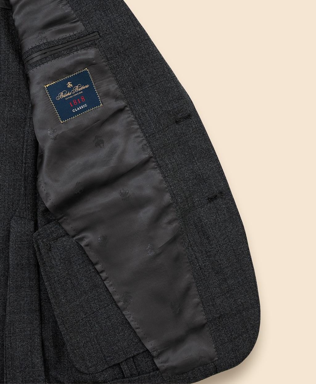 ウールサキソニー　グレンプラッド　シングル2釦アンコンスーツ　Classic　Made by RING JACKET7