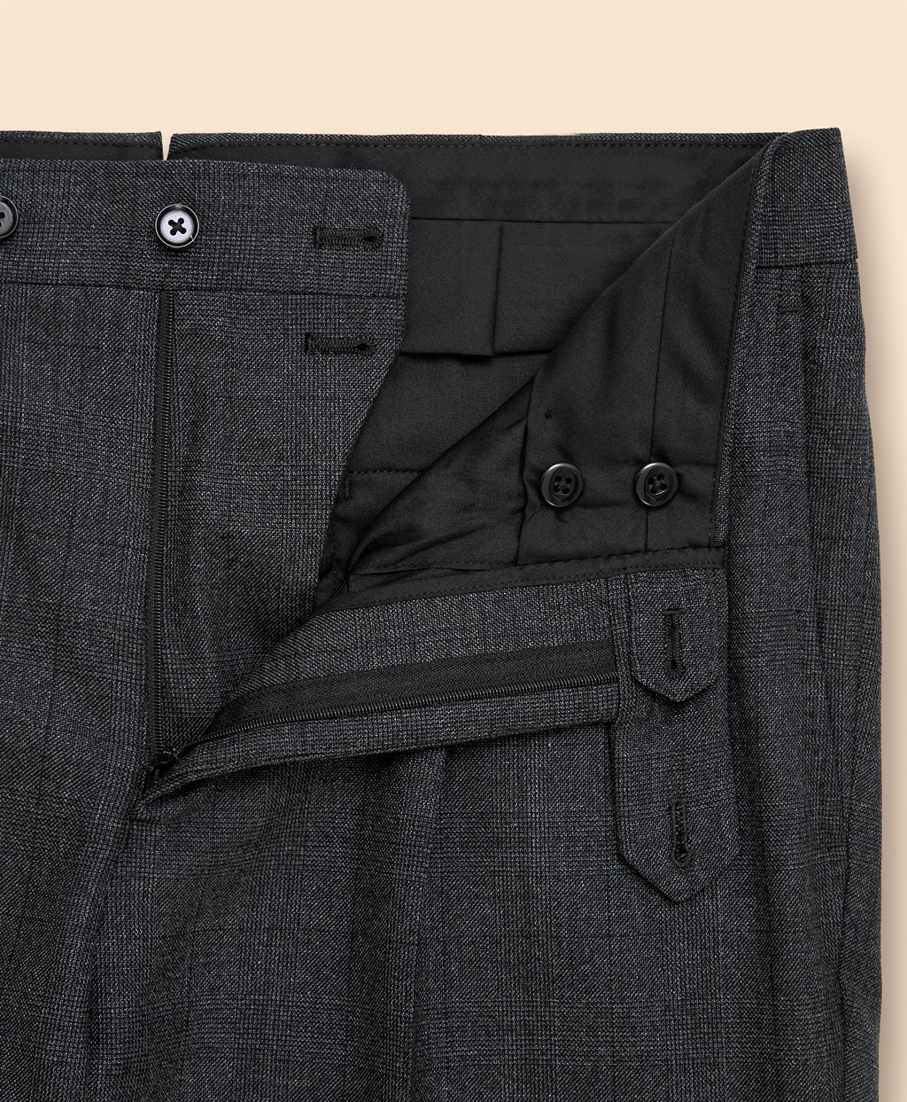 ウールサキソニー　グレンプラッド　シングル2釦アンコンスーツ　Classic　Made by RING JACKET8