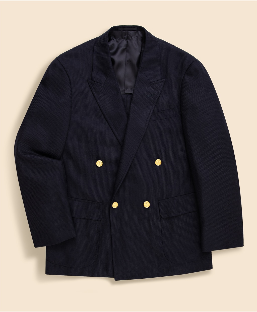 ウールサキソニー　ダブル4釦ブレザー　Made by RING JACKET1