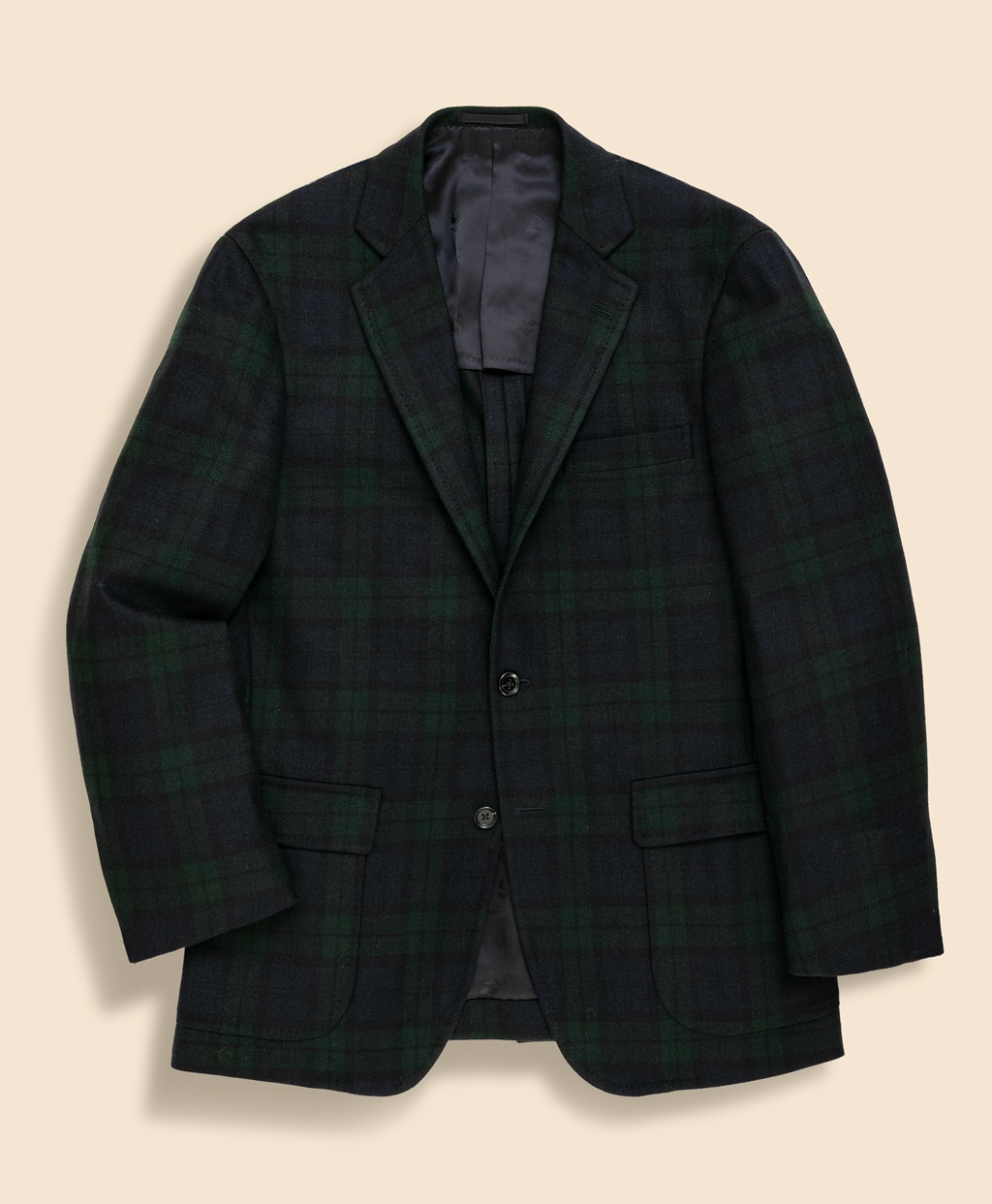 ウールツイード　ブラックウォッチ　段返り3釦ジャケット　Traditional　Made by RING JACKET1