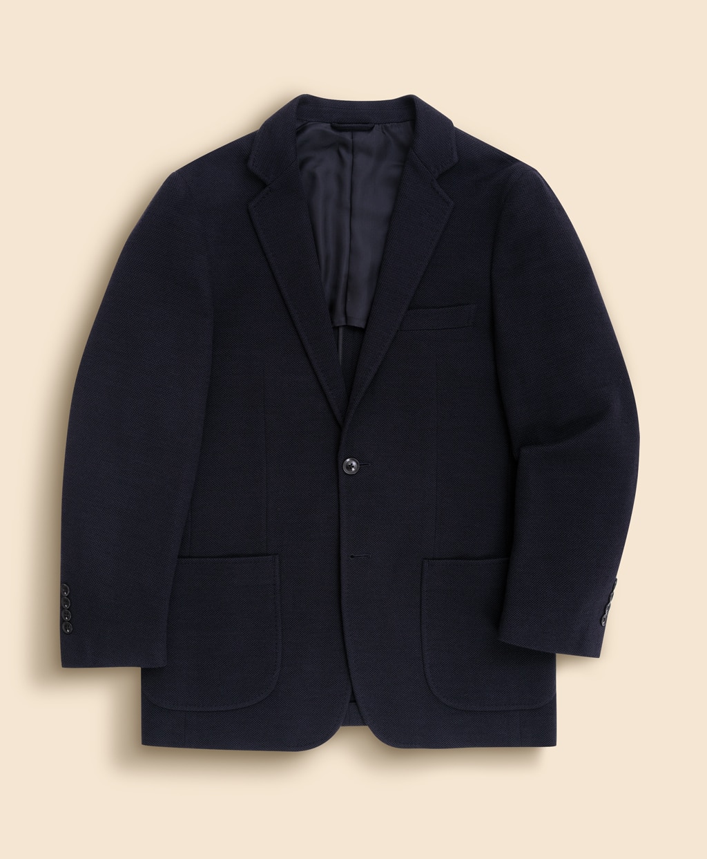 ウール／コットン　ニット　シングル２釦ジャケット　Classic1