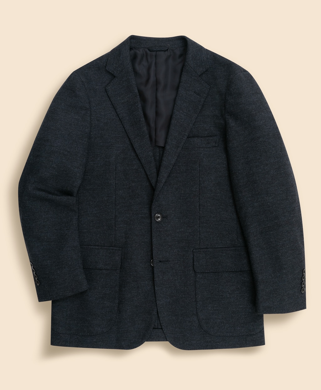 ウール　ヘリンボーン　シングル２釦　ニットジャケット　Classic1
