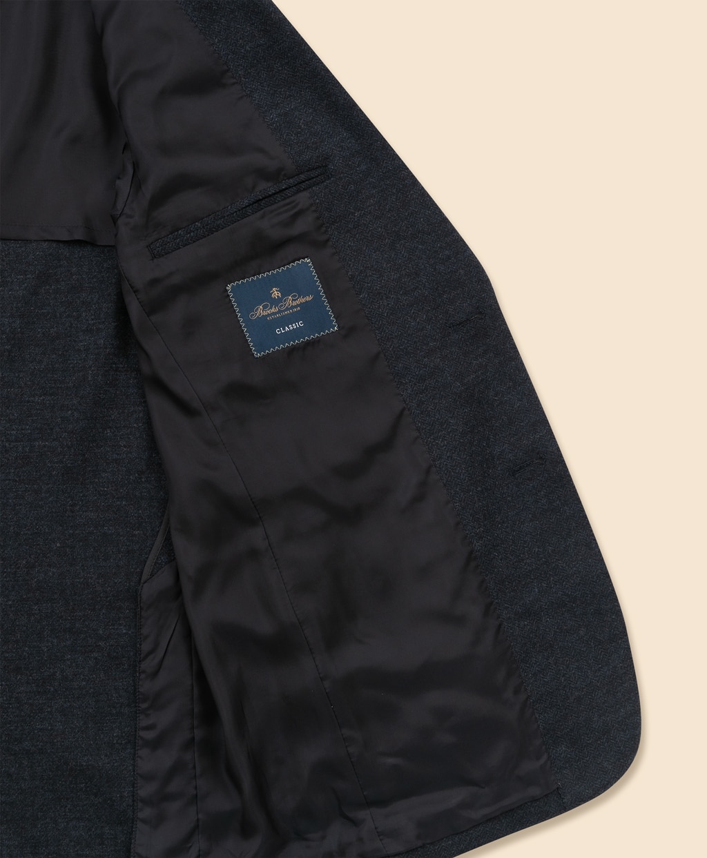 ウール　ヘリンボーン　シングル２釦　ニットジャケット　Classic6