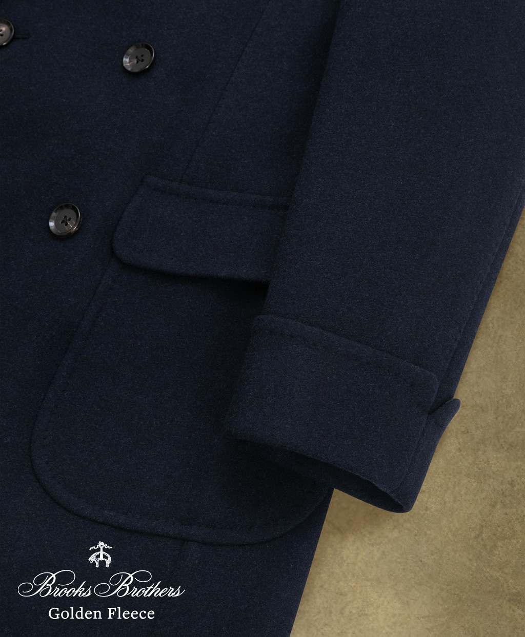 〈 Brooks Brothers Golden Fleece 〉 ウール／カシミヤ　ダブルフェイス　ポロコート　Made by RING JACKET3