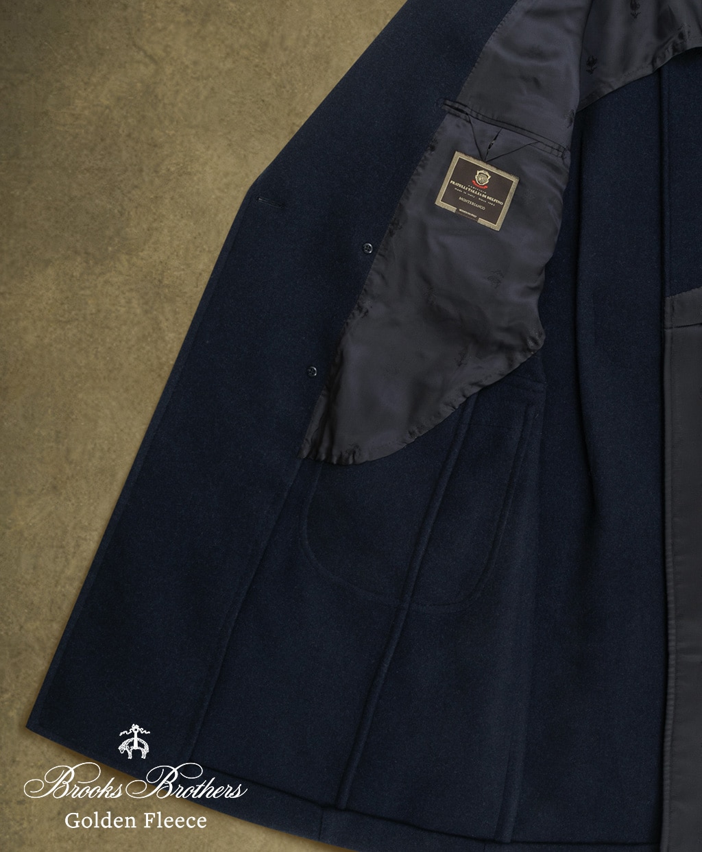 〈 Brooks Brothers Golden Fleece 〉 ウール／カシミヤ　ダブルフェイス　ポロコート　Made by RING JACKET5