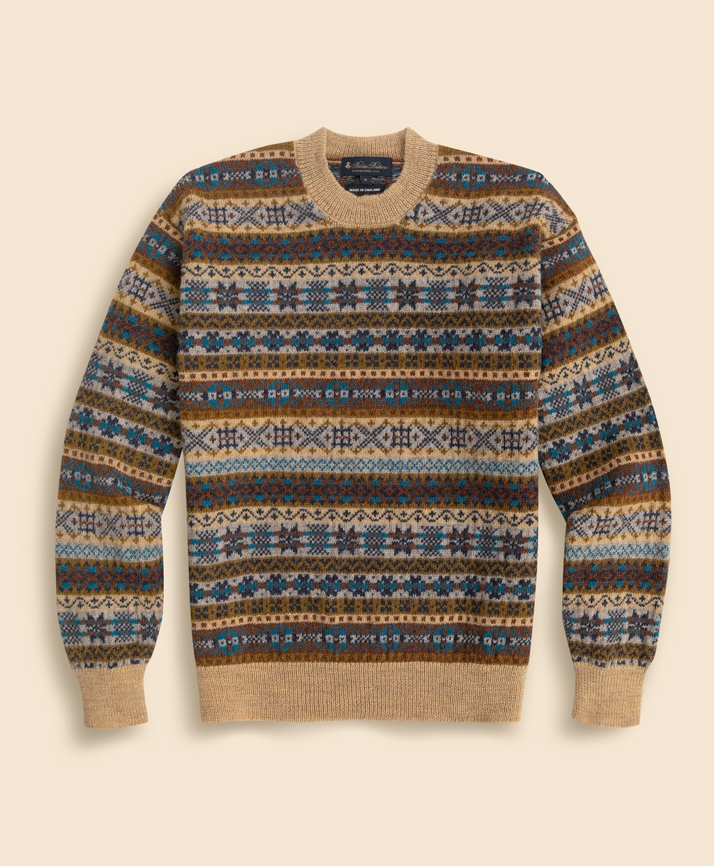 ブリティッシュウール　フェアアイル　クルーネックセーター　Made in England1
