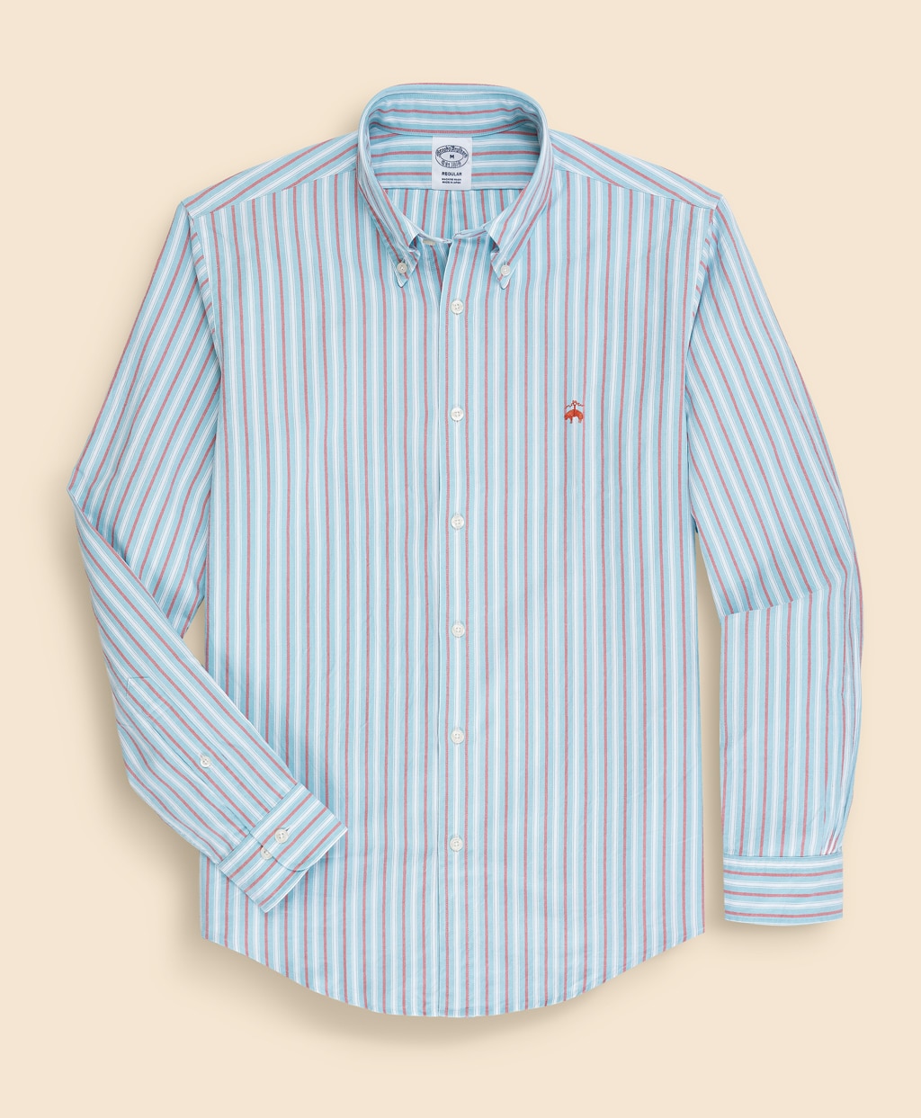 ラグジュアリー　オックスフォード　トラックストライプ　GFロゴ　スポーツシャツ　Regular Fit1