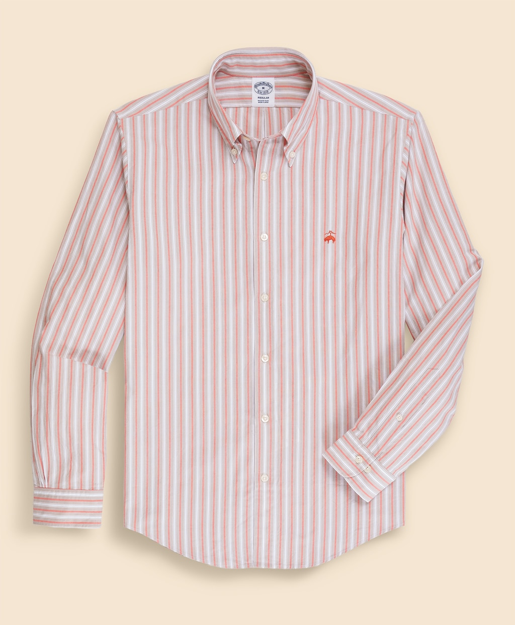 ラグジュアリー　オックスフォード　トラックストライプ　GFロゴ　スポーツシャツ　Regular Fit1