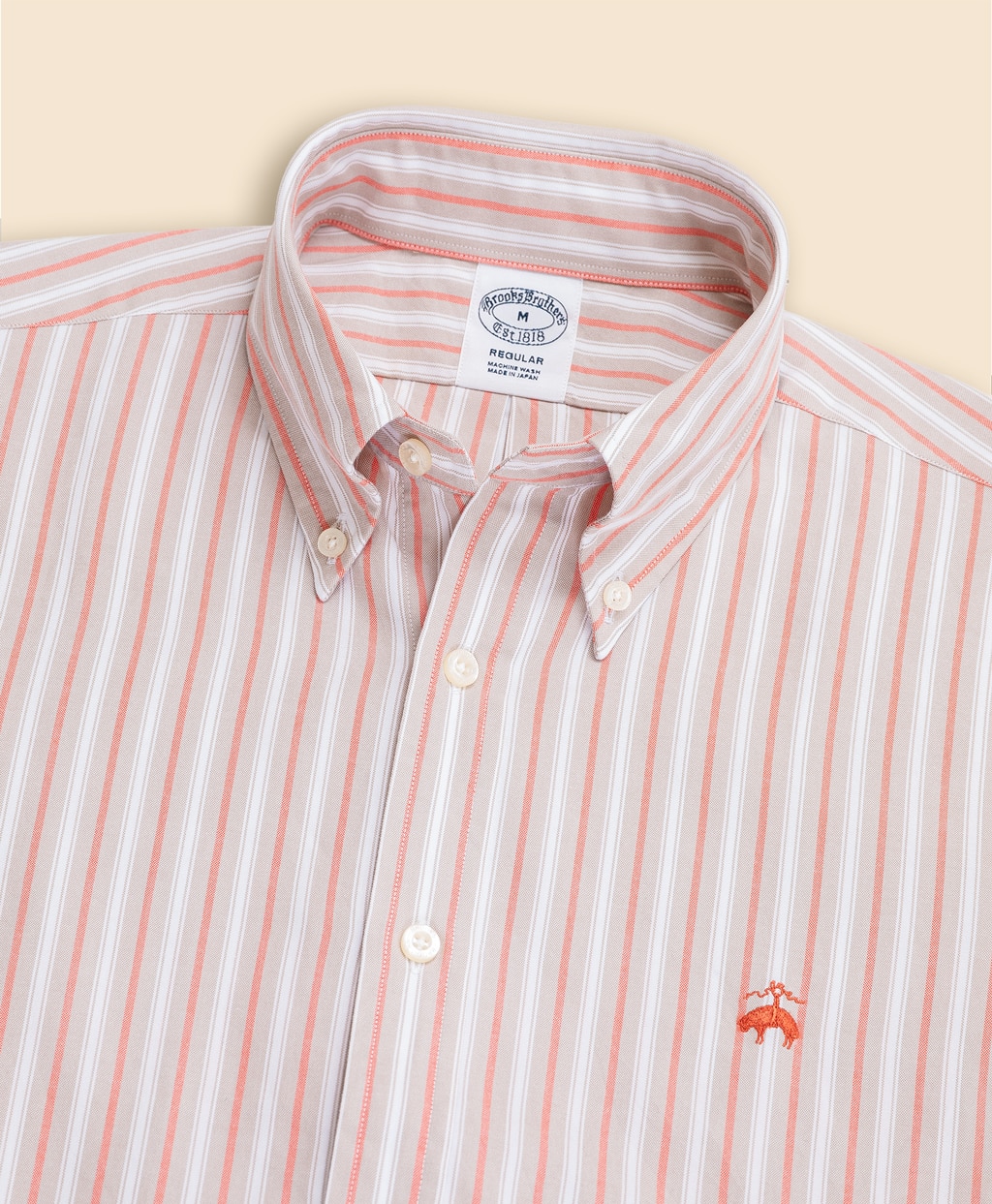 ラグジュアリー　オックスフォード　トラックストライプ　GFロゴ　スポーツシャツ　Regular Fit3