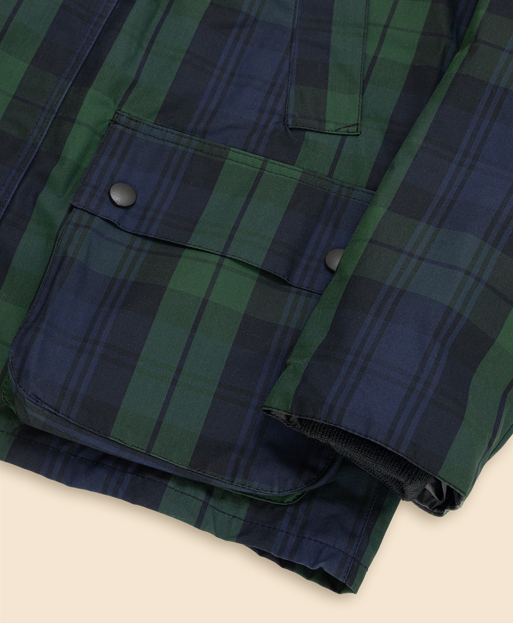 【古着】BROOKS BROTHERS コート ブラックウォッチチェック L コットン ブラックウォッチ オイルドジャケット Made In England