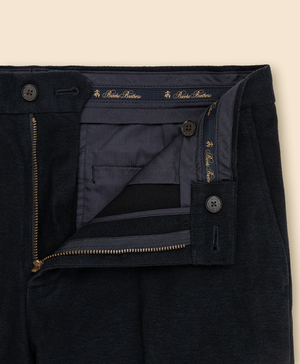 コットン　ブラッシュドツイル　プレーンフロントパンツ　Regular3