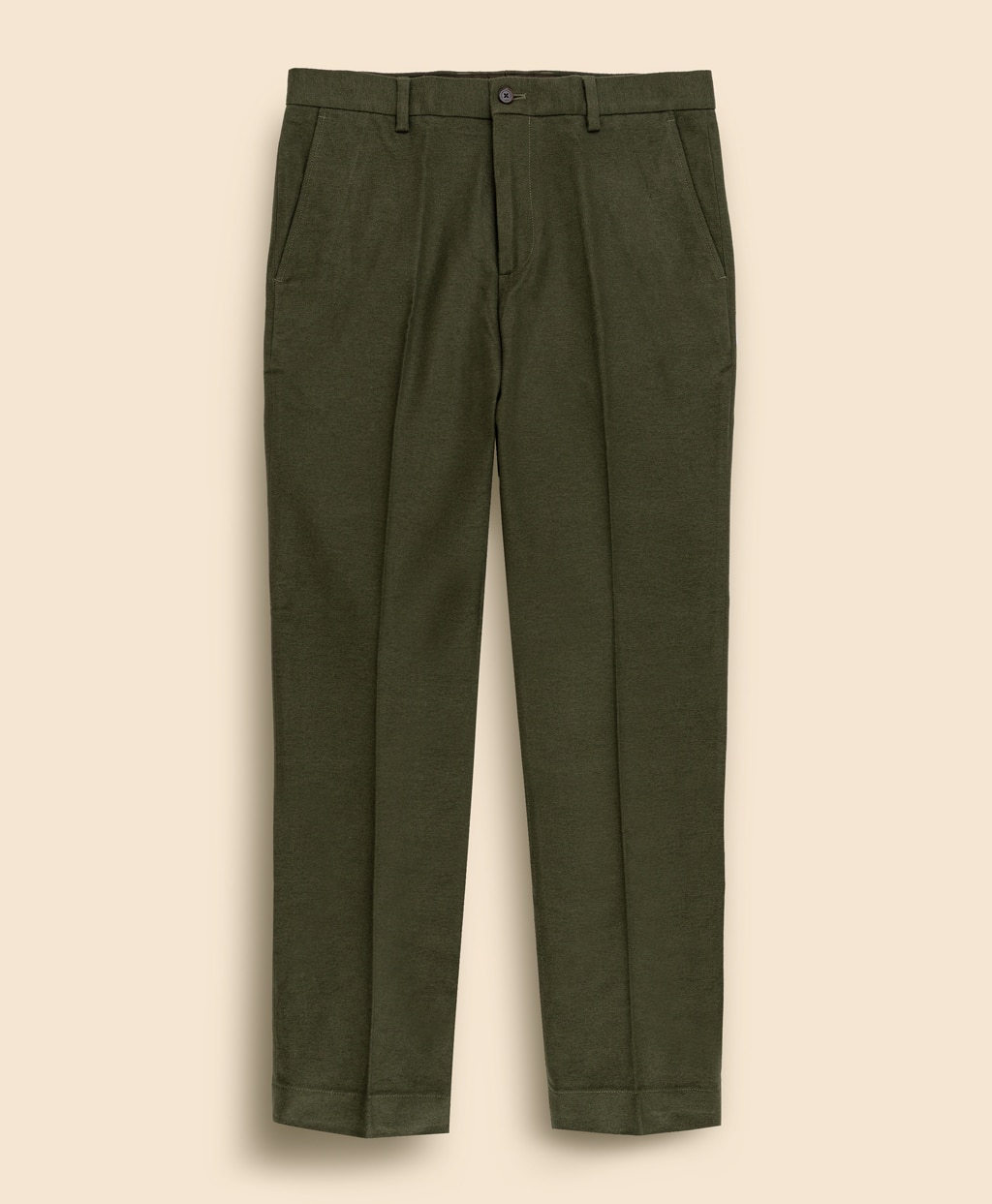 コットン　ブラッシュドツイル　プレーンフロントパンツ　Regular1
