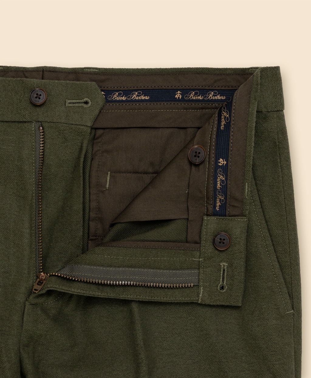 コットン　ブラッシュドツイル　プレーンフロントパンツ　Regular3