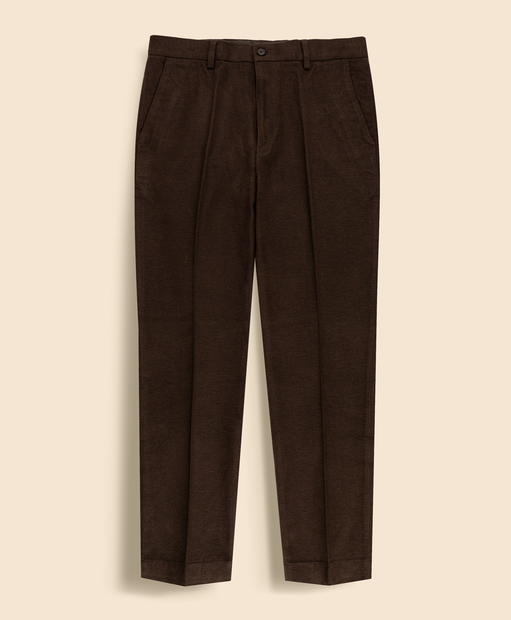 コットン　ブラッシュドツイル　プレーンフロントパンツ　Regular1
