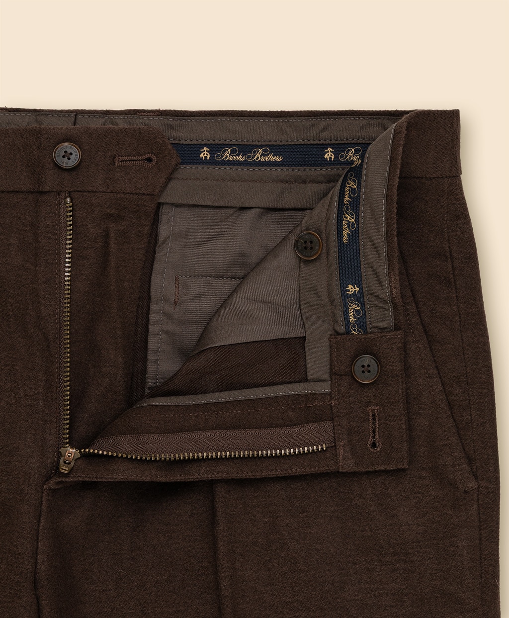 コットン　ブラッシュドツイル　プレーンフロントパンツ　Regular3