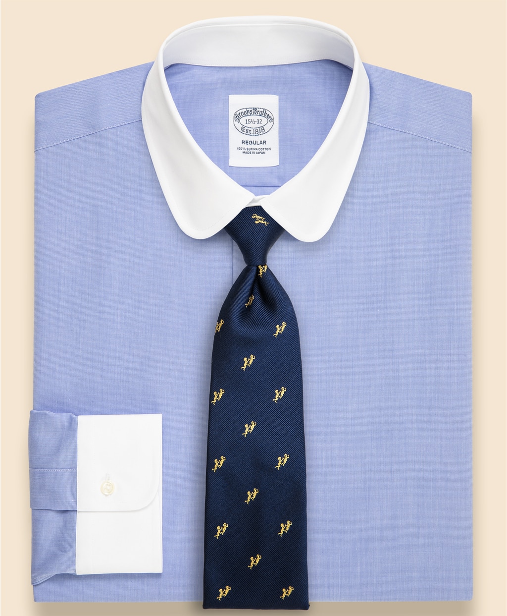 スーピマコットン　ポプリン　ゴルフカラー　クレリック　ドレスシャツ　Regular Fit1