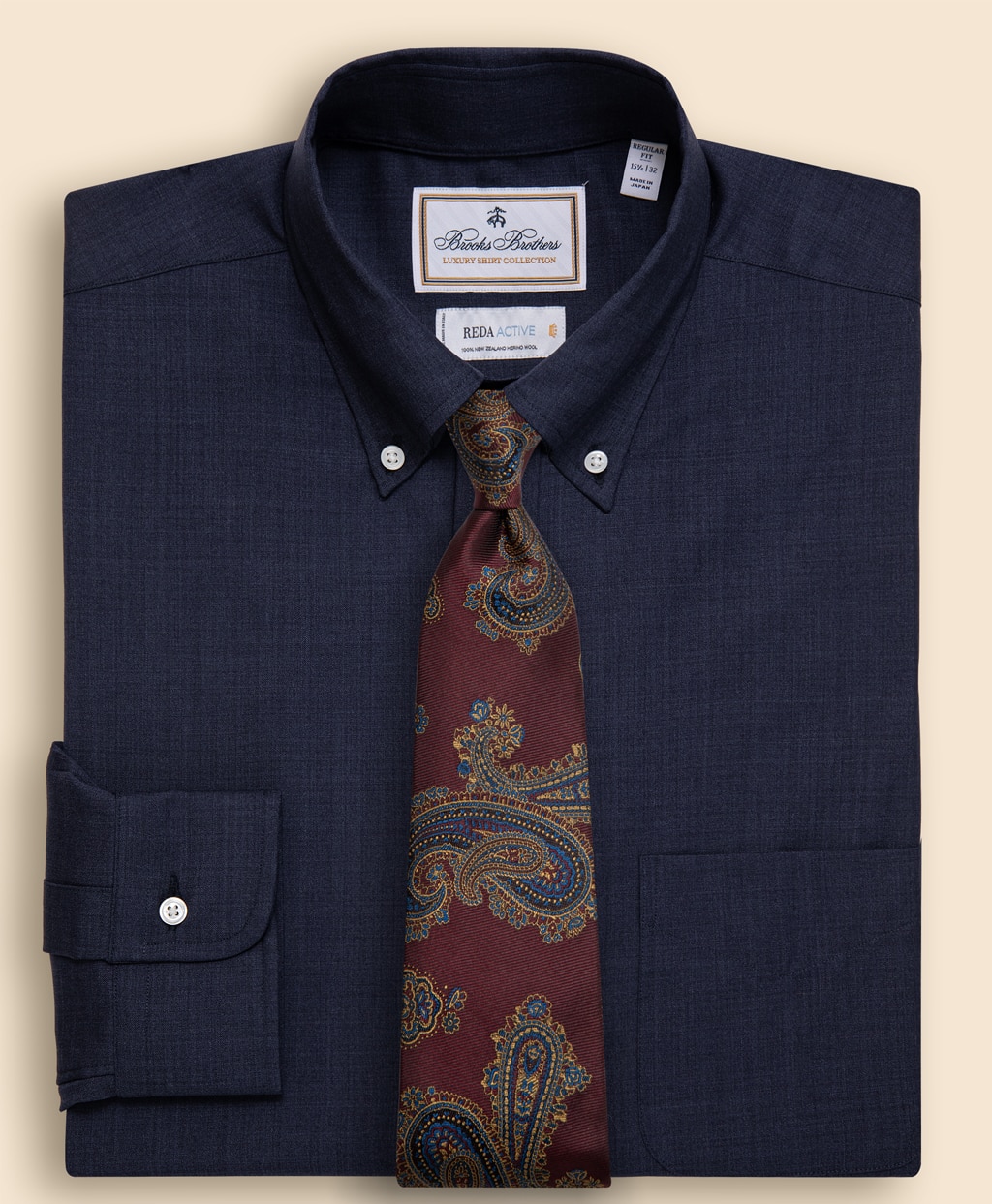 ラグジュアリー　ウォッシャブルウール　ドレスシャツ　Regular Fit1