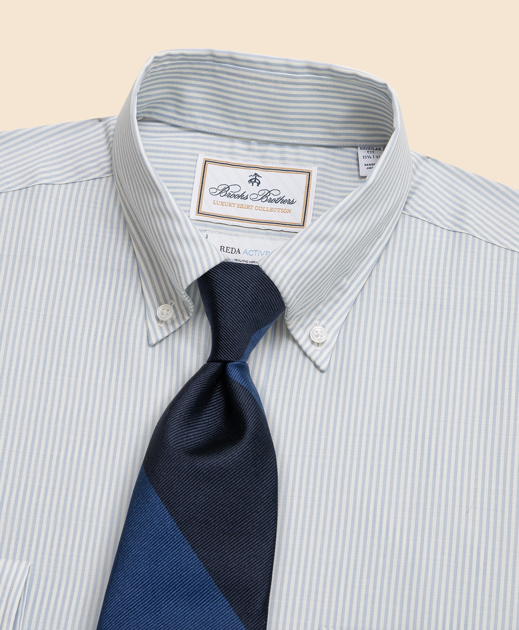 ラグジュアリー　ウォッシャブルウールオックスフォード　ベンガルストライプ 　ドレスシャツ　Regular Fit3