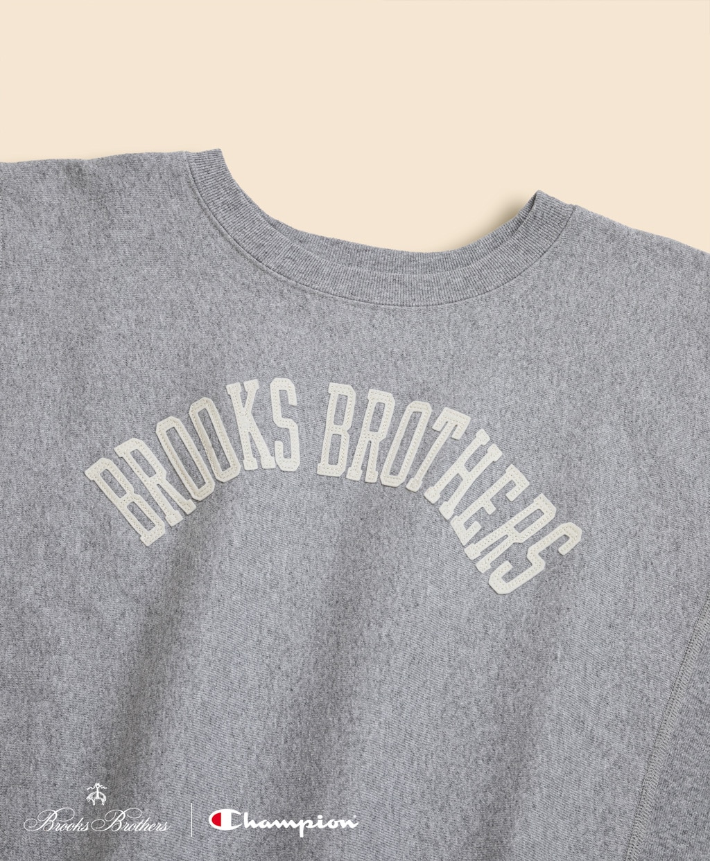 Brooks Brothers×Champion　USAコットン　フェルトパッチロゴ　スウェットシャツ　Made in USA3