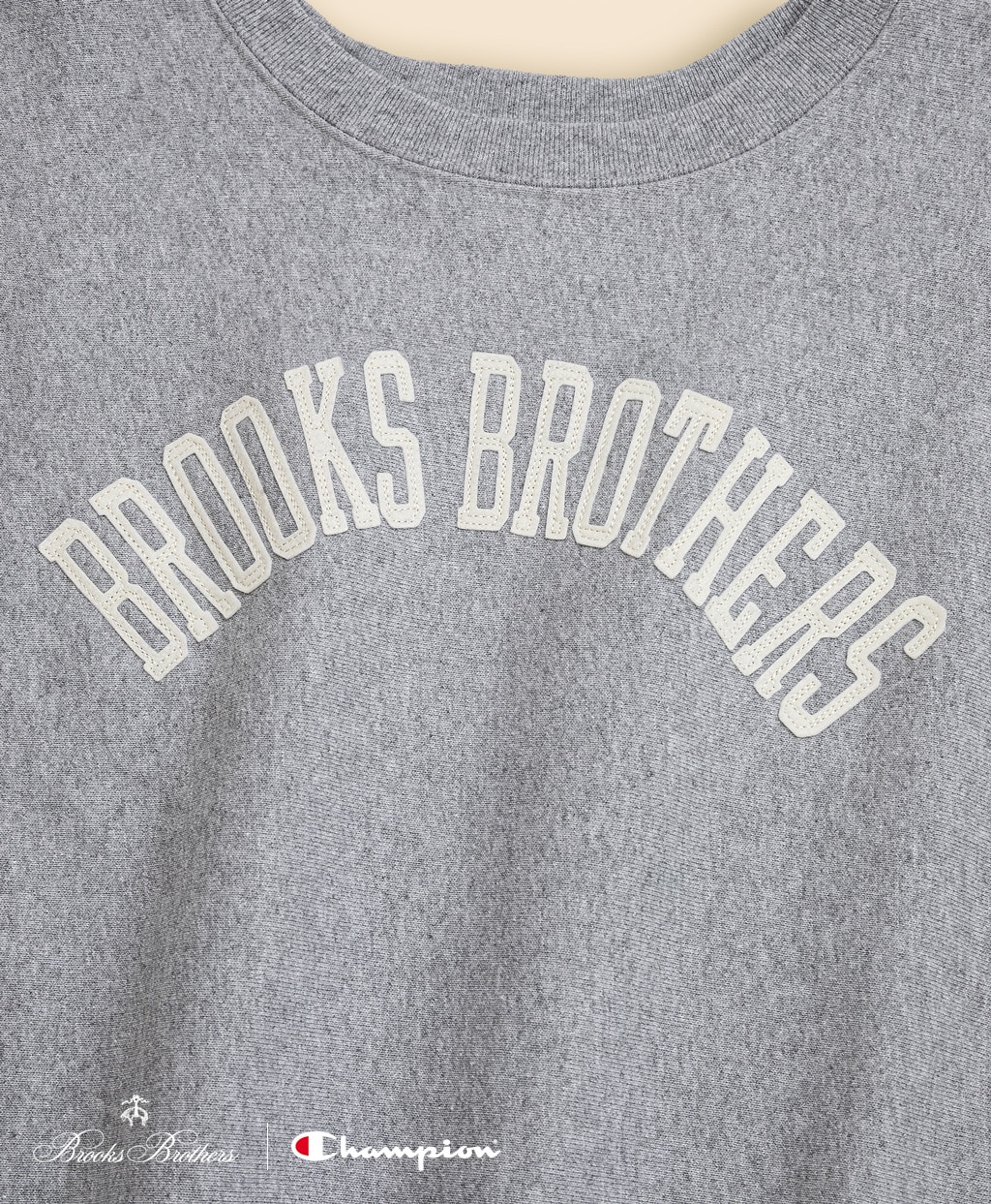 Brooks Brothers×Champion　USAコットン　フェルトパッチロゴ　スウェットシャツ　Made in USA4
