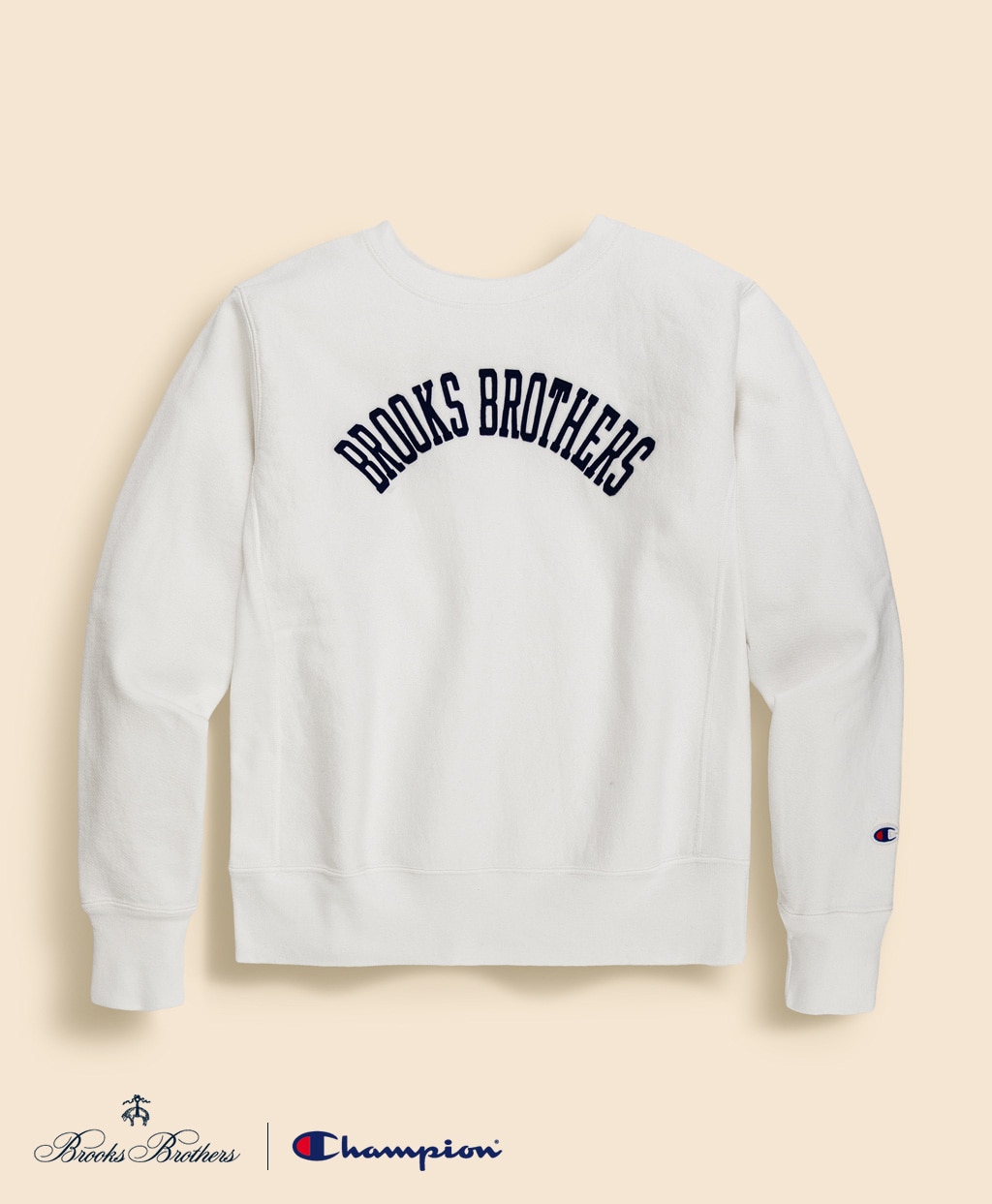 Brooks Brothers×Champion　USAコットン　フェルトパッチロゴ　スウェットシャツ　Made in USA1