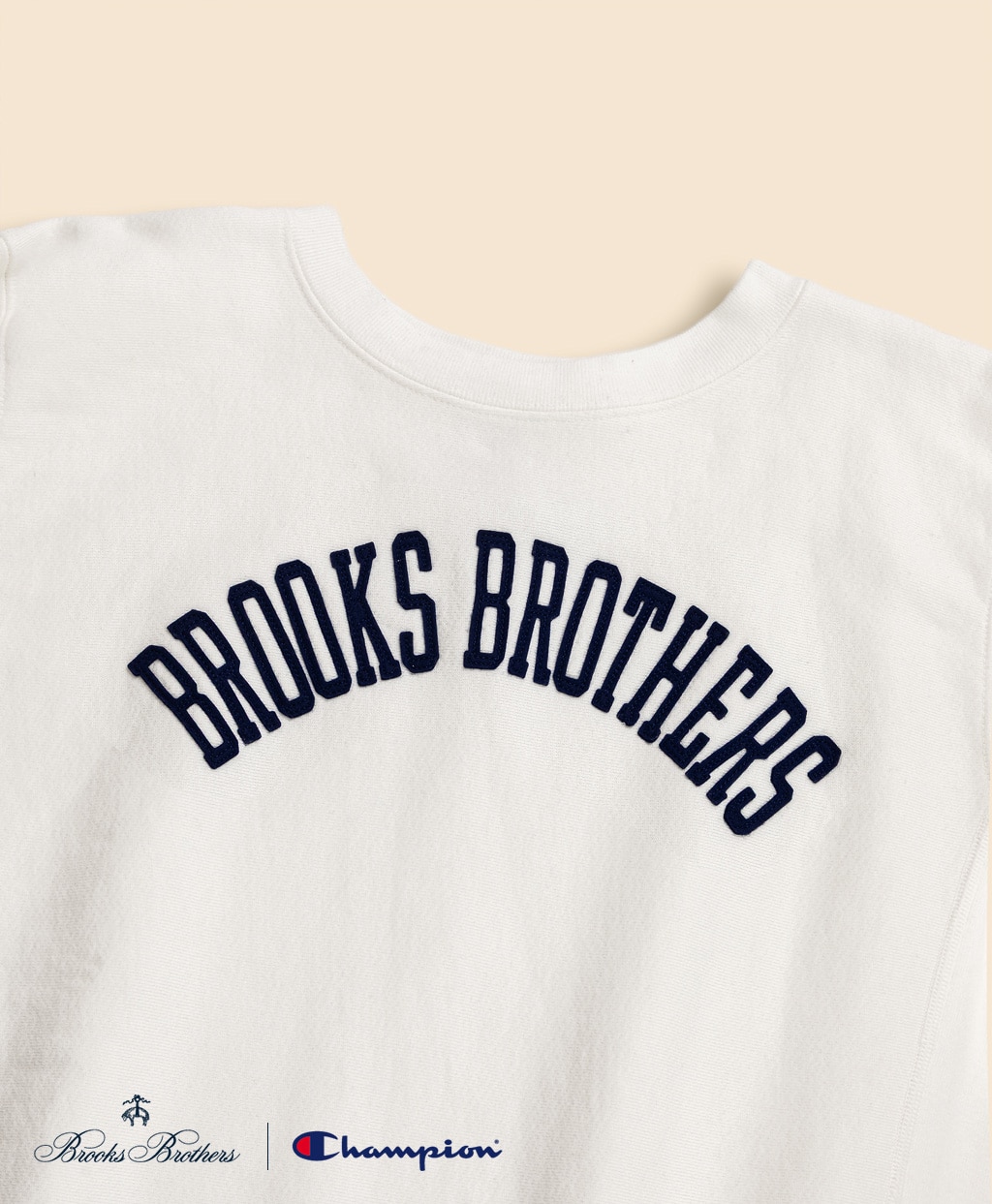 Brooks Brothers×Champion　USAコットン　フェルトパッチロゴ　スウェットシャツ　Made in USA3