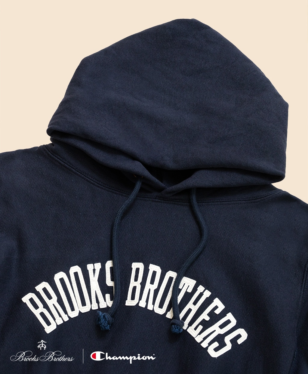 Brooks Brothers×Champion　USAコットン　フェルトパッチロゴ　フーデッド　スウェットシャツ　Made in USA3