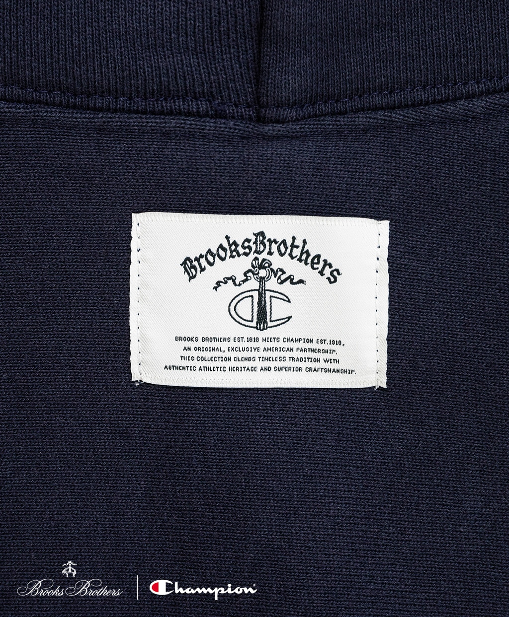 Brooks Brothers×Champion　USAコットン　フェルトパッチロゴ　フーデッド　スウェットシャツ　Made in USA6