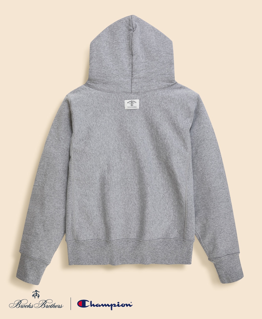 Brooks Brothers×Champion　USAコットン　フェルトパッチロゴ　フーデッド　スウェットシャツ　Made in USA2