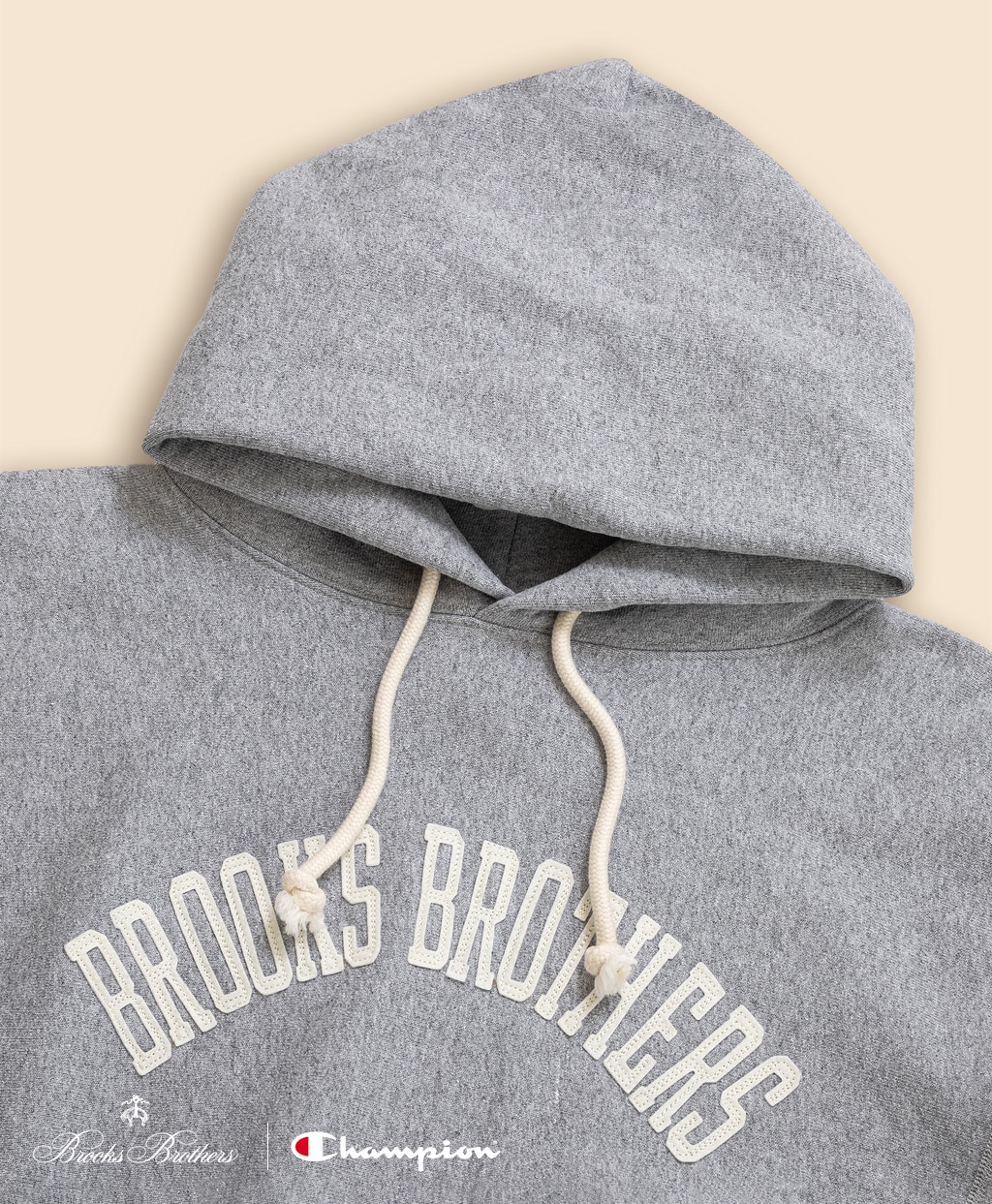 Brooks Brothers×Champion　USAコットン　フェルトパッチロゴ　フーデッド　スウェットシャツ　Made in USA3