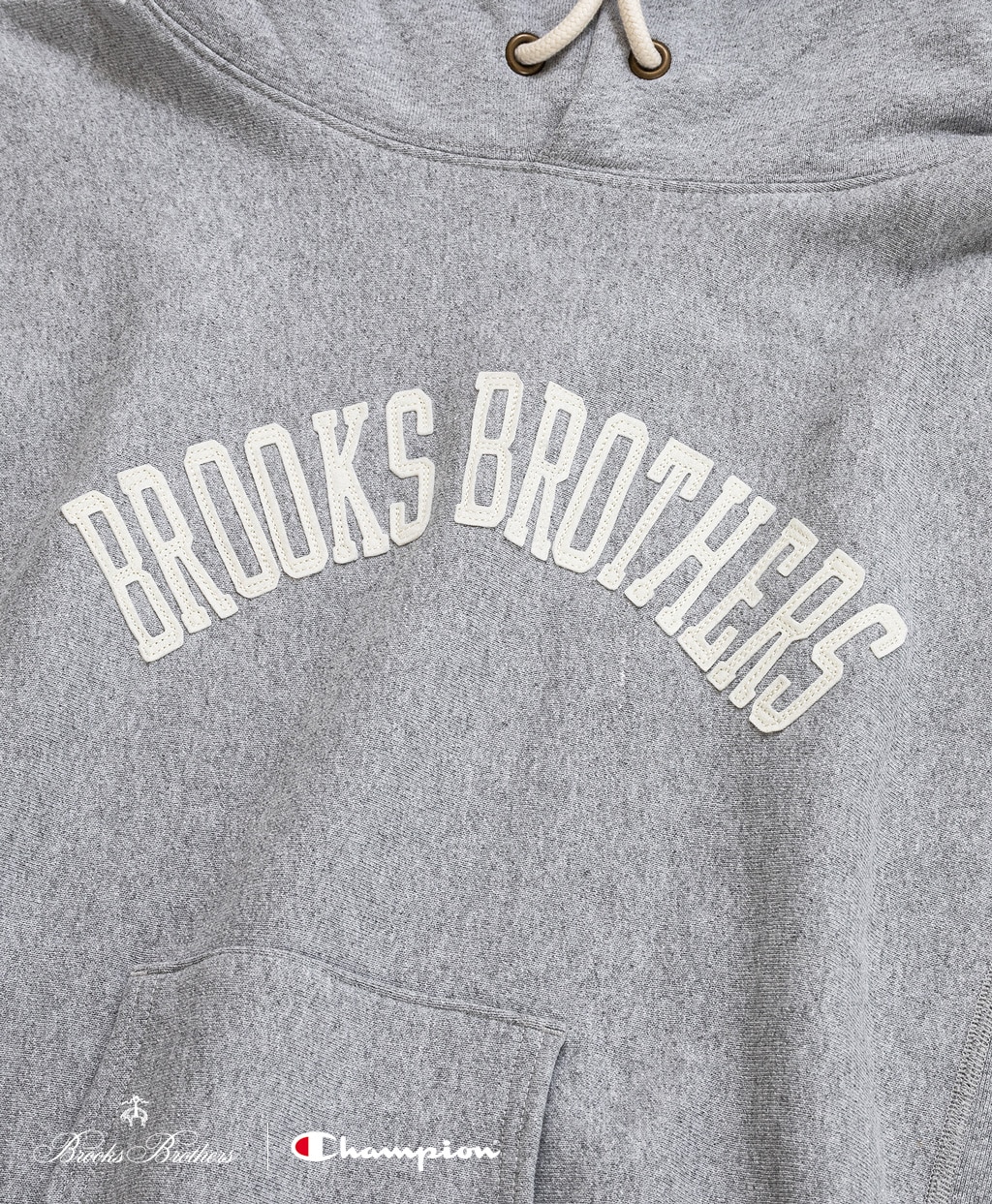 Brooks Brothers×Champion　USAコットン　フェルトパッチロゴ　フーデッド　スウェットシャツ　Made in USA4