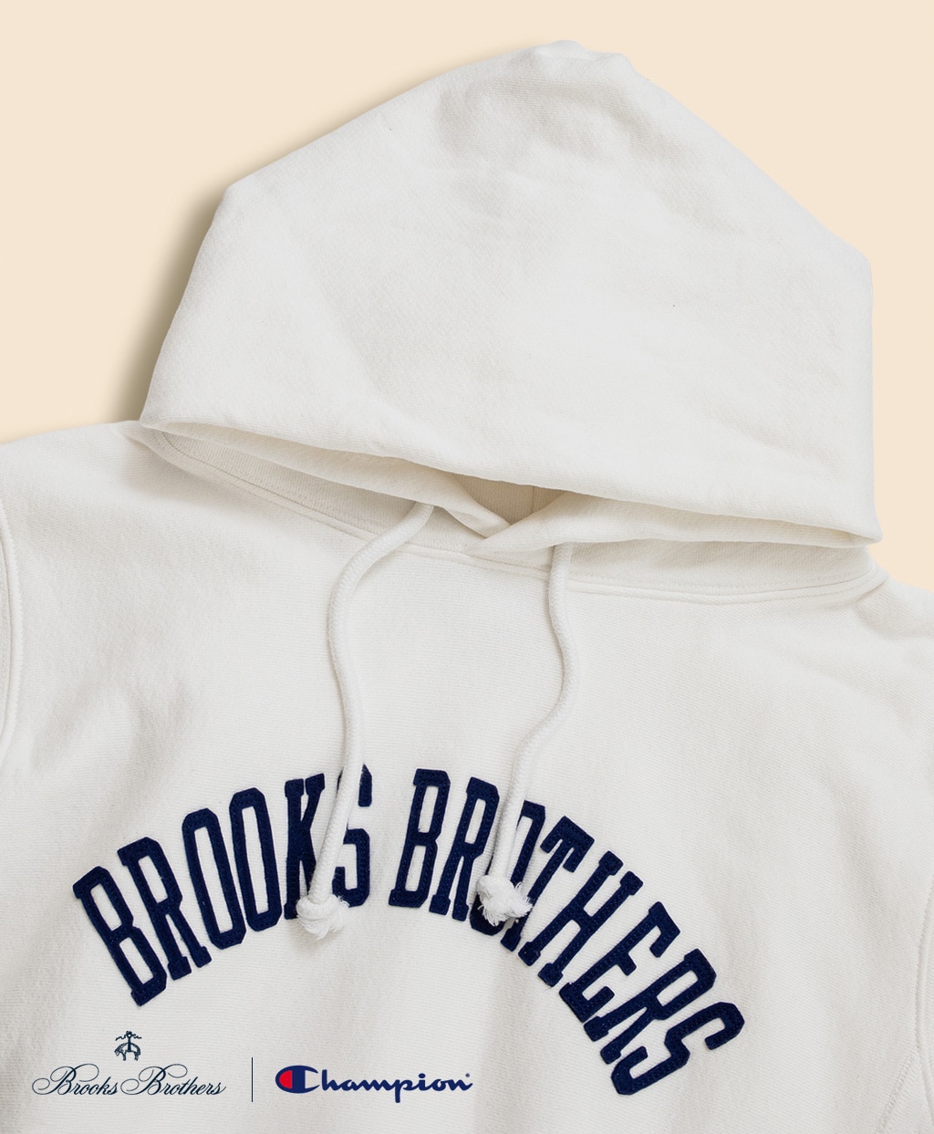 Brooks Brothers×Champion　USAコットン　フェルトパッチロゴ　フーデッド　スウェットシャツ　Made in USA3