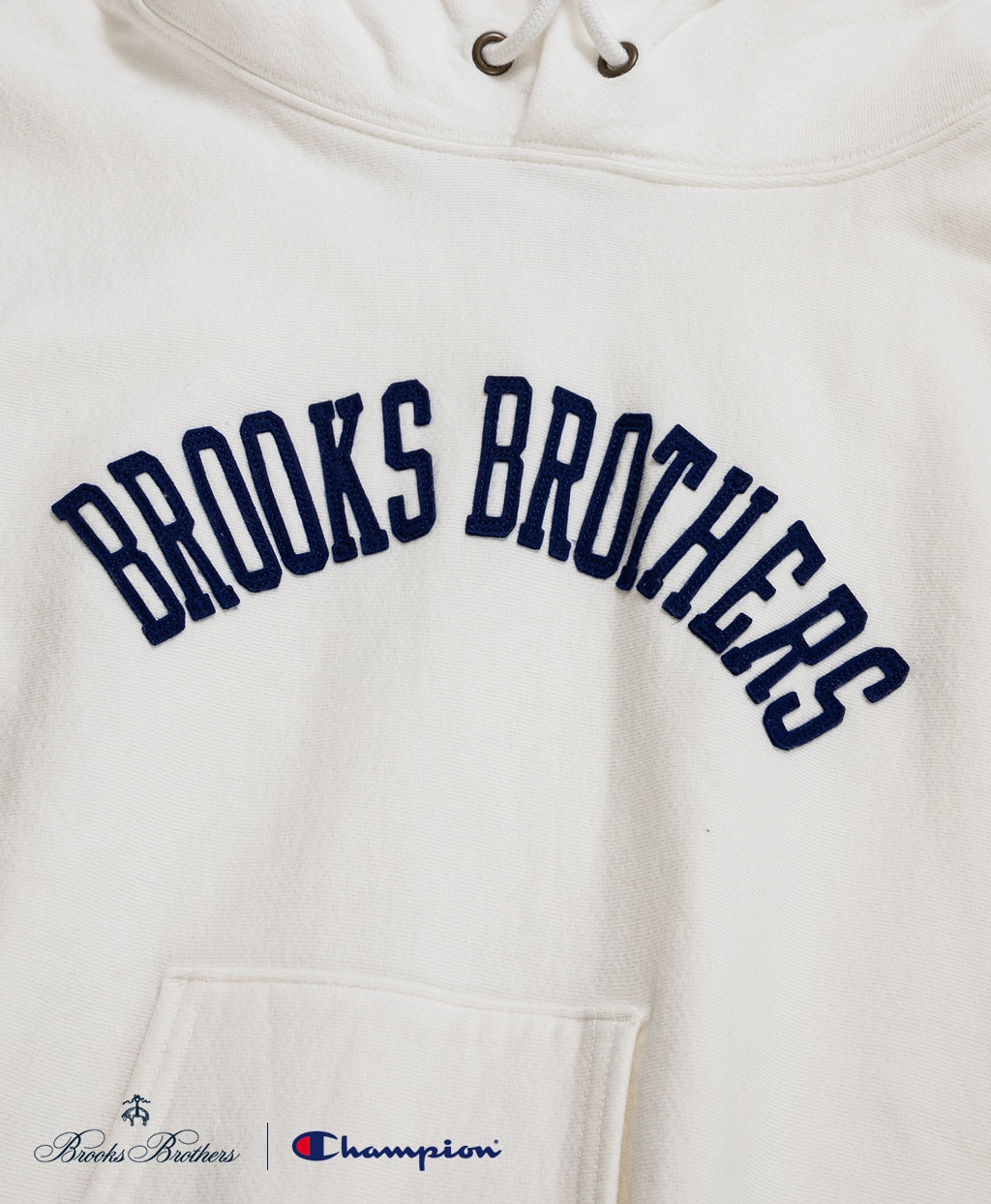 Brooks Brothers×Champion　USAコットン　フェルトパッチロゴ　フーデッド　スウェットシャツ　Made in USA4