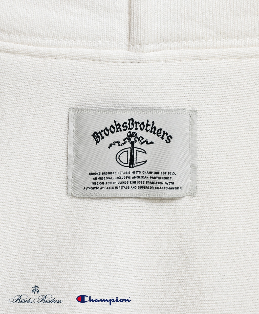 Brooks Brothers×Champion　USAコットン　フェルトパッチロゴ　フーデッド　スウェットシャツ　Made in USA6