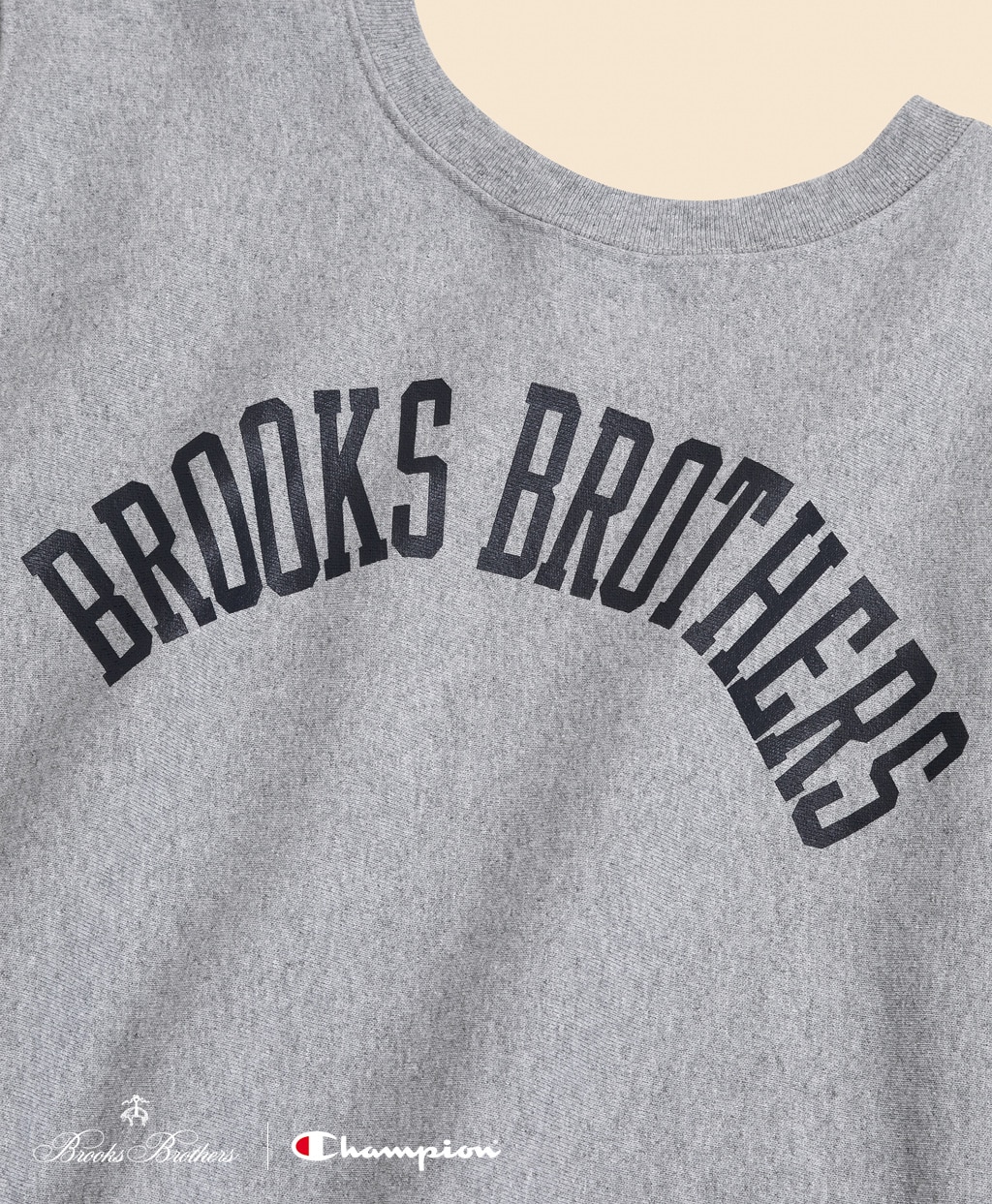 Brooks Brothers×Champion　USAコットン　ラバープリントロゴ　スウェットシャツ　Made in USA4