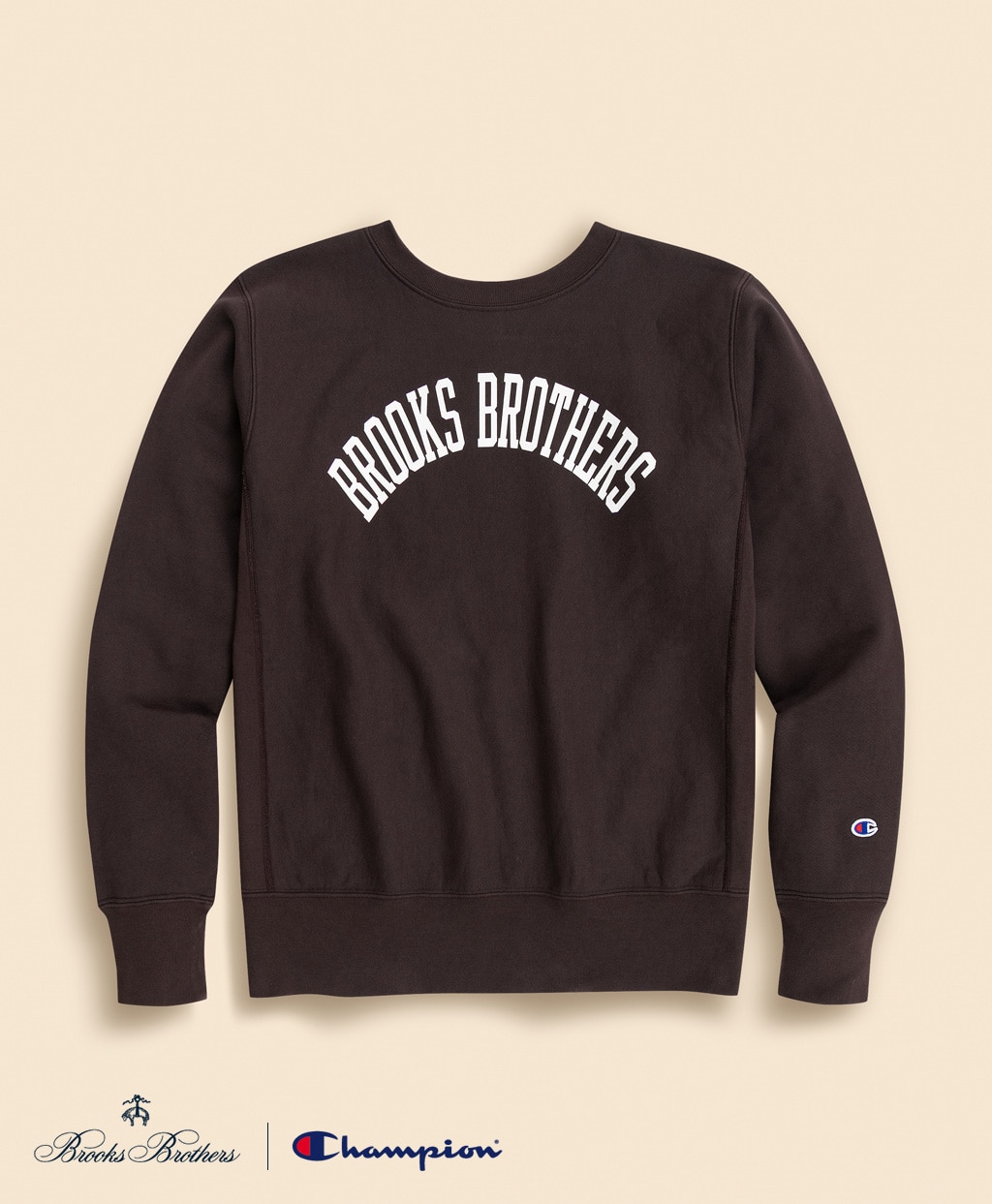 Brooks Brothers×Champion　USAコットン　ラバープリントロゴ　スウェットシャツ　Made in USA1