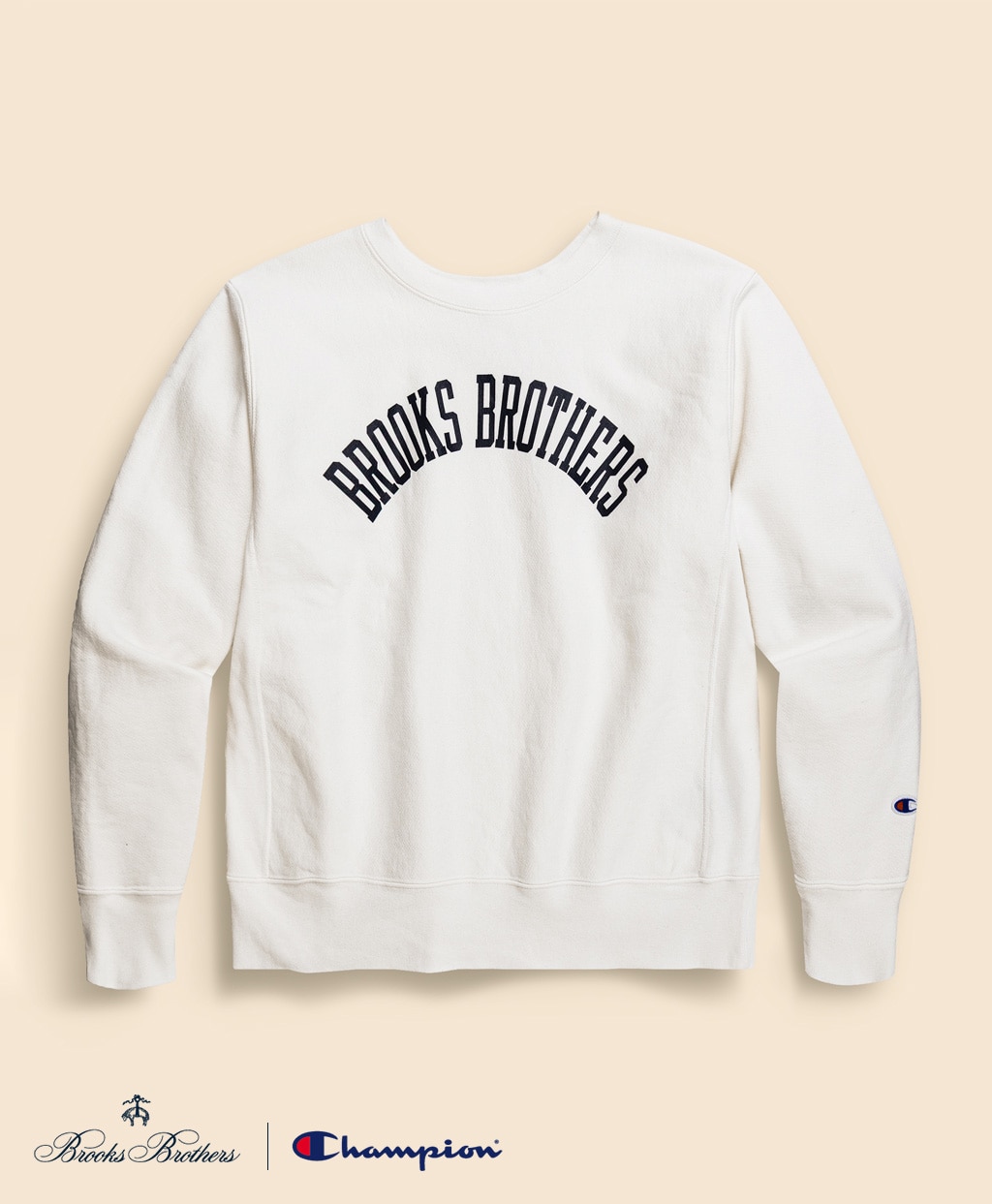 Brooks Brothers×Champion　USAコットン　ラバープリントロゴ　スウェットシャツ　Made in USA1