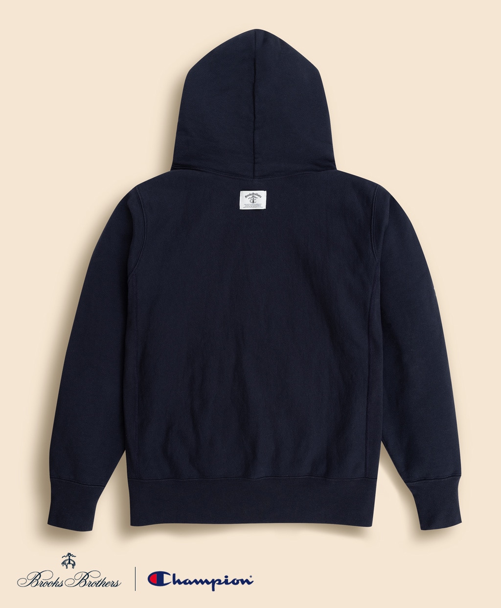 Brooks Brothers×Champion　USAコットン　ラバープリントロゴ　フーデッド　スウェットシャツ　Made in USA2